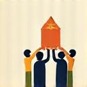 Ícono de personas trabajando en equipo.