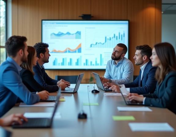 Equipo de profesionales de Cielo Mineral en una reunión estratégica.